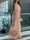 Sheath/Column Evening Dress Floor Length Sleeveless Cowl Neck Chiffon with Feather Cape Ruched Slit