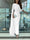 Sheath/Column Evening Dress Floor Length Sleeveless Cowl Neck Chiffon with Feather Cape Ruched Slit