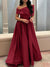 A-Line/Princess Off-the-shoulder Sleeveless Floor Length Satin Evening Dresses