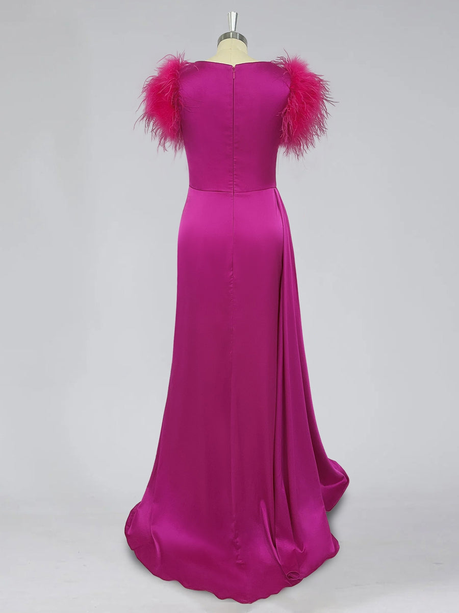 A-Line/Princess Feather Dress for Evening Party Dress