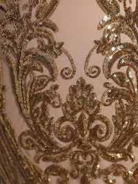 Trumpet/Mermaid V-Neck Long Sleeves Floor-Length Evening Dresses with Sequin