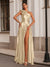 A-Line/Princess One-Shoulder Sleeveless Floor-Length Prom Evening Dresses with Ruffles