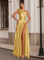 A-Line/Princess One-Shoulder Sleeveless Floor-Length Prom Evening Dresses with Ruffles