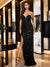 Trumpet/Mermaid Illusion Sweetheart Sleeveless Floor-Length Prom Evening Dresses With Sequins & Split Side
