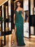 Trumpet/Mermaid Illusion Sweetheart Sleeveless Floor-Length Prom Evening Dresses With Sequins & Split Side