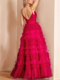 A-Line/Princess Spaghetti Straps Sweetheart Sleeveless Floor-length Prom Dresses With Glitter