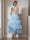 A-Line/Princess Cocktail Dress Halter Neck Sleeveless Tea-Length Prom Dresses with Lace