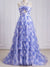 A-Line/Princess Strapless Sweetheart Evening Dresses With Printed Flower & Ruffles