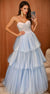 A-Line/Princess Strapless Sleeveless Floor Length Tulle Prom Dresses