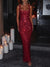 Sparkling Cocktail Dress Mermaid Birthday Dress Floor-Length Square Neck Party Dress With Opened Back Christmas
