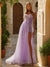 Empire Spaghetti Straps Sleeveless Pleated Long Prom Dresses with Split Side & Appliques
