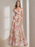 A-Line/Princess Off-the-Shoulder Printed Floral High-End Prom Dresses with Ruffles