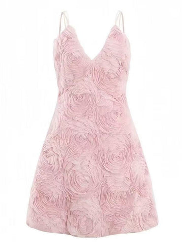 A-Line/Princess Spaghetti Straps Sleeveless Short/Mini Cocktail Dresses with 3D Flowers