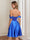 A-Line/Princess Off-The-Shoulder Pleated Short/Mini Homecoming Dresses with Rhinestones & Beads