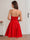 A-Line/Princess Sweetheart Sleeveless Backless Short/Mini Homecoming Dresses with Bow