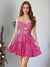 A-Line/Princess Strapless Sleeveless Short/Mini Homecoming Dresses with Beaded and Ruffles