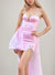 Sheath/Column Spaghetti Straps Sleeveless Short/Mini Homecoming Dresses with Rhinestones & Watteau Train