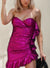 Sheath/Column Sequined Sweetheart Sleeveless Asymmetrical Ruched Homecoming Dresses with Ruffles