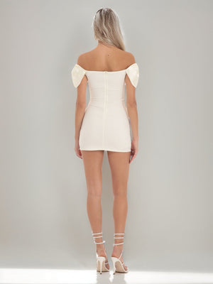 Sheath/Column Off-the-shoulder Bow Sleeves Short/Mini Homecoming Dresses