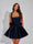 A-Line Christmas Party Dress Square Neck Sequin Short Homecoming Dresses with Bow
