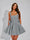 A-Line Christmas Party Dress Square Neck Sequin Short Homecoming Dresses with Bow