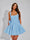 A-Line Christmas Party Dress Square Neck Sequin Short Homecoming Dresses with Bow
