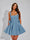A-Line Christmas Party Dress Square Neck Sequin Short Homecoming Dresses with Bow