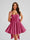 A-Line Square Neck Pleated Short Homecoming Dresses with Bow