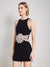 Sheath/Column Scoop Short/Mini Sleeveless Cocktail Dress with Rhinestone & Flower