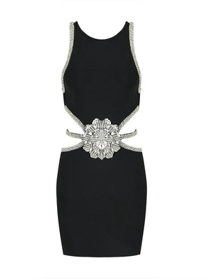 Sheath/Column Scoop Short/Mini Sleeveless Cocktail Dress with Rhinestone & Flower