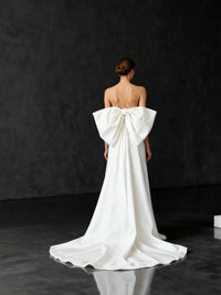 A-Line/Princess Little White Dresses Taffeta Party Dresses Sweetheart Sleeveless Short/Mini Wedding Dress With Big Bow