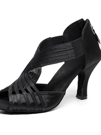 Women's Dancewear Shoes  Rhinestone Sparkling Glitter Buckle High Heel Peep Toe Bridal Shoes
