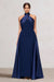 A-Line/Princess Stretch Crepe & Satin Criss Cross  Sleeveless Floor-Length Evening & Wedding Guest Dresses
