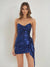 Sheath/Column Stretch Polyester Party Dresses Short/Mini Off Shoulder Sleeveless With Pleats