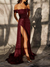 Mermaid Evening Gown Sequin Dress Prom Sweep / Brush Train  Sleeveless Off The Shoulder Satin with Slit Masquerade Dress