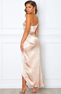Mermaid/Trumpet High Low One Shoulder Sleeveless Ankle-Length Bridesmaid Dresses