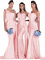 Mermaid/Trumpet Satin One-Shoulder Sleeveless Floor-Length Bridesmaid Dresses