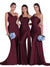 Mermaid/Trumpet Satin One-Shoulder Sleeveless Floor-Length Bridesmaid Dresses