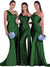 Mermaid/Trumpet Satin One-Shoulder Sleeveless Floor-Length Bridesmaid Dresses