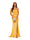 鱼尾/小号型缎面露肩无袖及地伴娘礼服