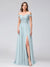 A-Line/Princess Off-the-Shoulder Sleeveless Long Bridesmaid Dresses with Side Slit & Appliqued