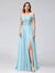 A-Line/Princess Off-the-Shoulder Sleeveless Long Bridesmaid Dresses with Side Slit & Appliqued