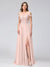 A-Line/Princess Off-the-Shoulder Sleeveless Long Bridesmaid Dresses with Side Slit & Appliqued