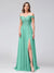 A-Line/Princess Off-the-Shoulder Sleeveless Long Bridesmaid Dresses with Side Slit & Appliqued