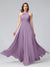 A-Line/Princess Halter Sleeveless Floor-Length Bridemaid Dresses with Ruffles