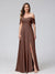 A-Line/Princess Off-the-Shoulder Sleeveless Floor-Length Bridemaid Dresses with Split Side & Ruched