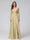 A字/公主式 一字肩 无袖 落地伴娘礼服 带开衩和褶饰