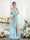 A字裙/公主裙V领细吊带及地伴娘礼服，带口袋