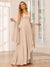 A-Line/Princess V-Neck Sleeveless Floor-Length Asymmetrical Bridesmaid Dresses with Ruffles