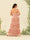 A字/公主式及地无袖加大码伴娘礼服，带贴花